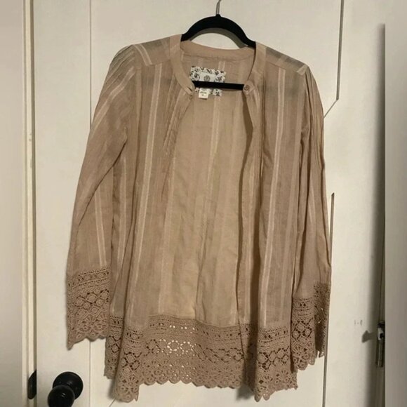 Element taupe nude boho shrug with lace trimsize small - Picture 1 of 5